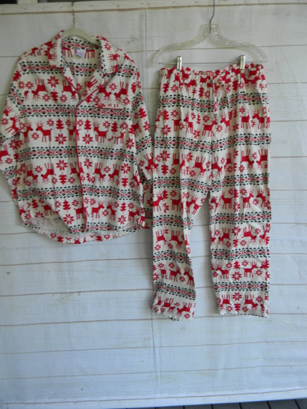 Hanna Andersson Holiday Dear Deer Flannel Pajama Set Christmas Fair Isle Medium
